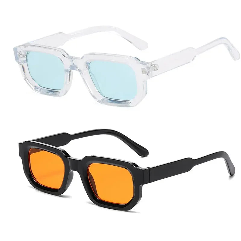 New Men Vintage Rectangle Frame Sunglasses Fashion Retro Sun Glasses Luxury Brand Design Glasses UV400 Eyewear Women Goggles