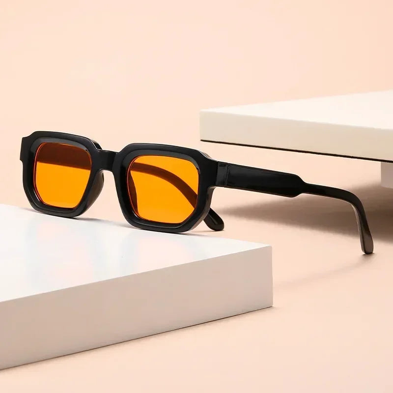New Men Vintage Rectangle Frame Sunglasses Fashion Retro Sun Glasses Luxury Brand Design Glasses UV400 Eyewear Women Goggles